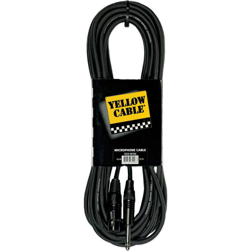 Yellow Cable M10J - Jack hann til XLR hunn mikrofonkabel, 10m