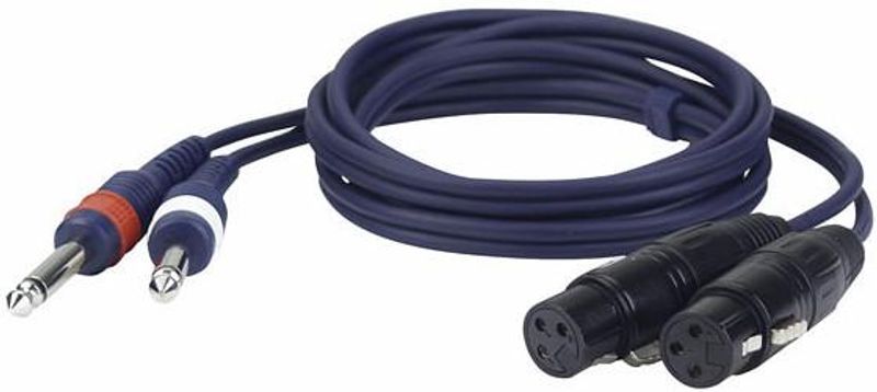 DAP FL43150, 1,5 meter, 2 Jack mono L/R > 2 XLR/F
