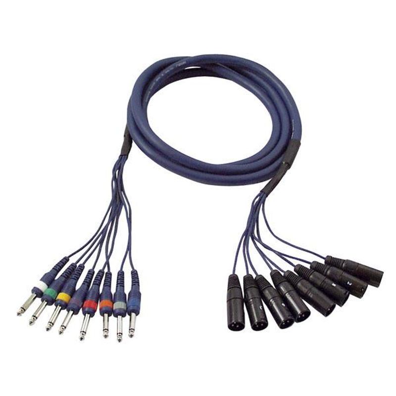 DAP FL62300 Studiosnake, 8 XLR/M > 8 Jack mono, 3 meter