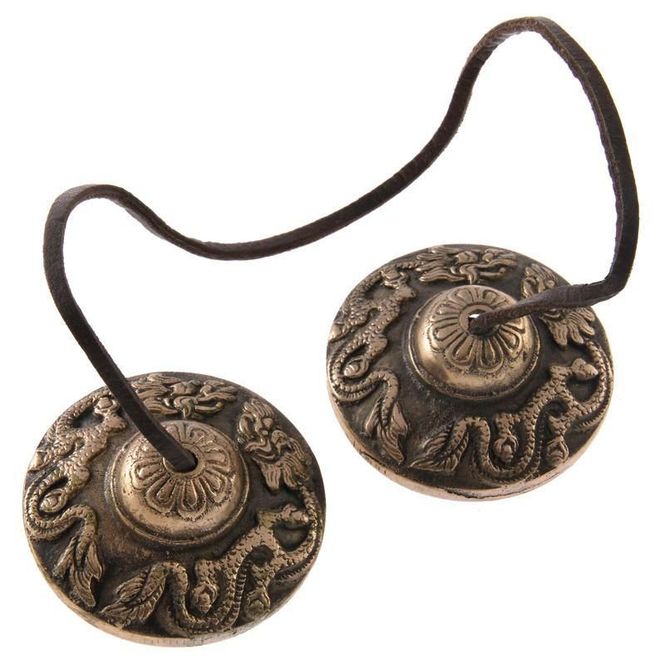 Hovedbilde Meditasjons-cymbaler med dragemotiv 5,5 cm / ZI-3