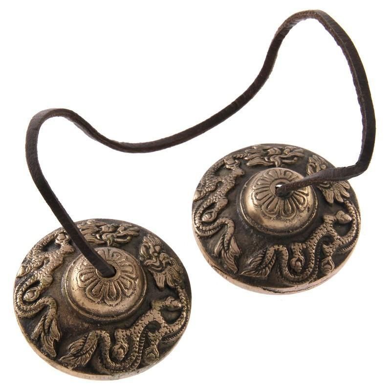 Meditasjons-cymbaler med dragemotiv 6,5 cm / ZI-4