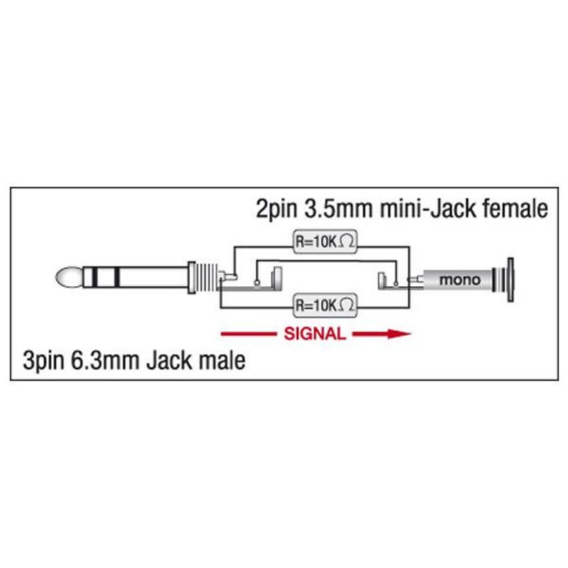 Audio Adapter - DAP XGA12 - Jack/M stereo > Mini Jack/F mono