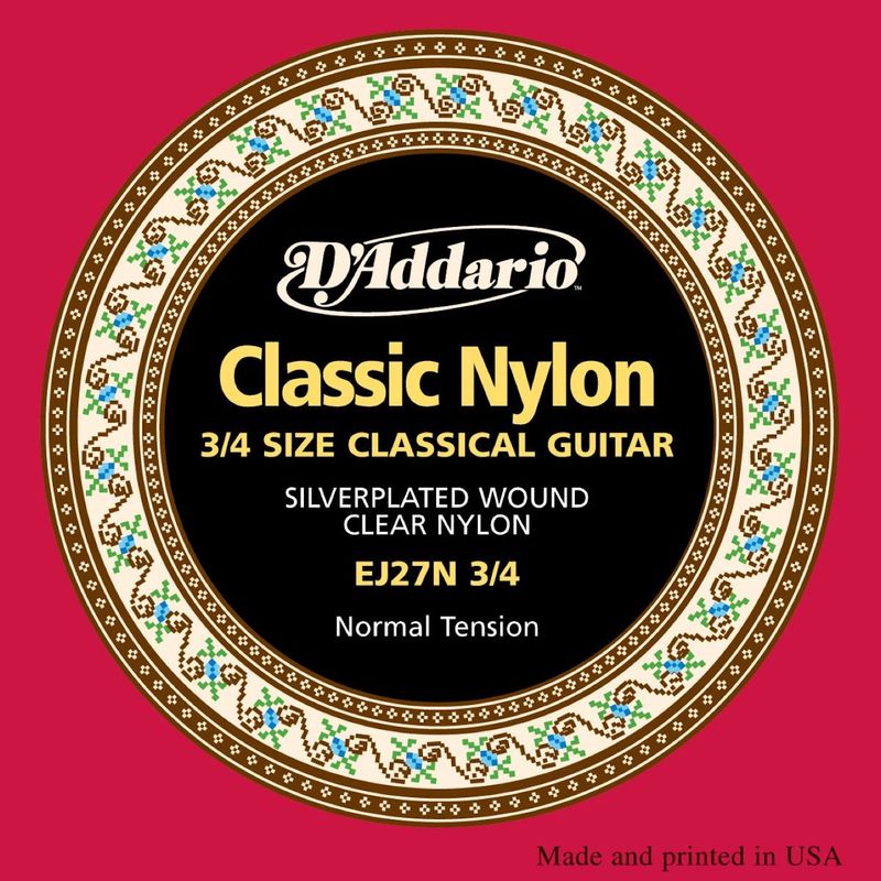 D'Addario EJ27N 3/4 Classic Nylon gitarstrenger 3/4 størrelse
