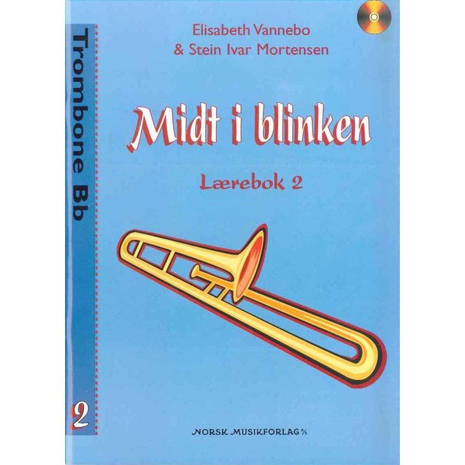 Hovedbilde Midt i blinken Lærebok 2 Trombone Bb (G-nøkkel)