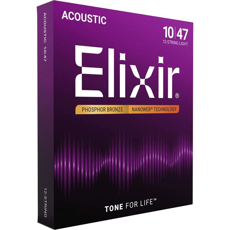 Elixir 16152 Nanoweb 12-str. ak. gitarstr. Phosphor Br. 010-047