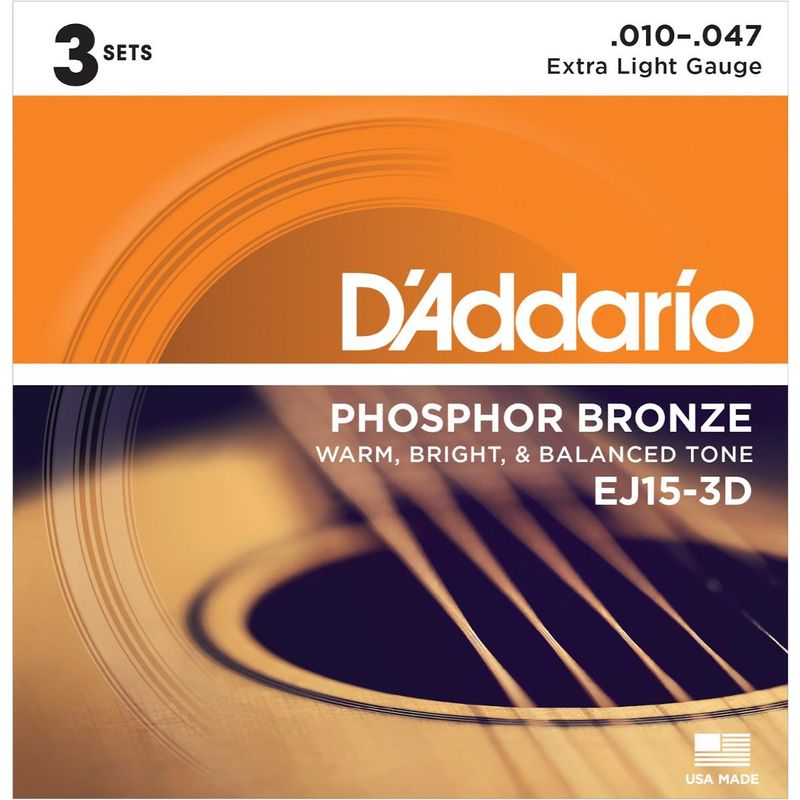 D'Addario EJ15-3D gitar stålstrenger Phosphor Bronze