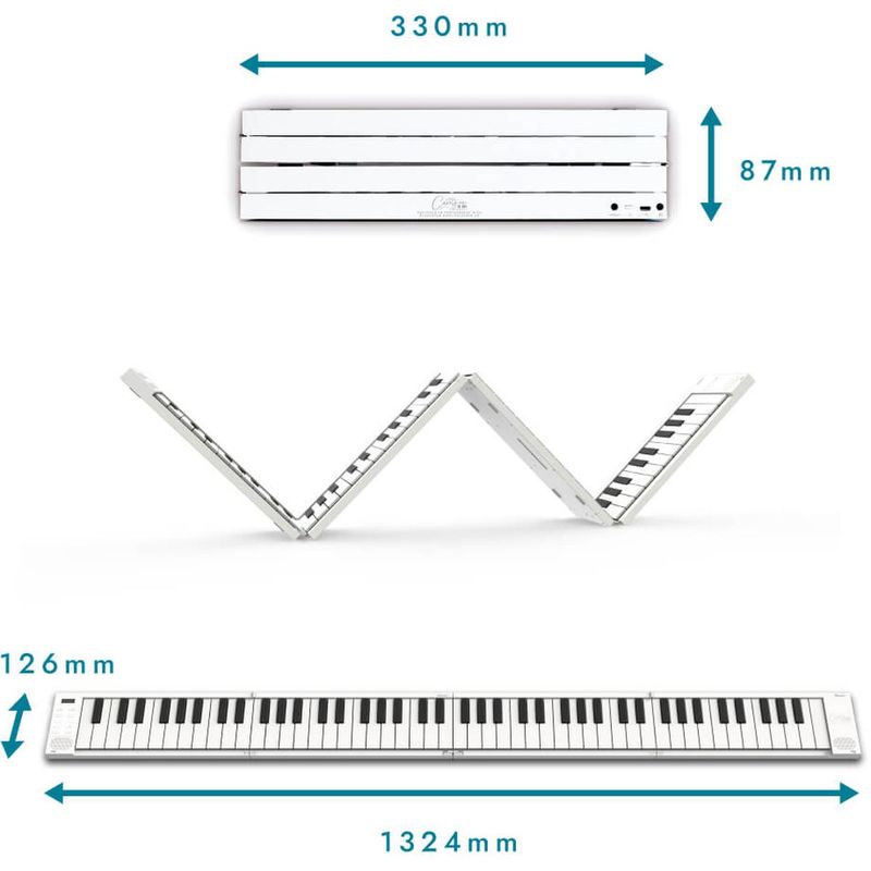 Carry-on FP88T Sammenleggbart piano, Hvit