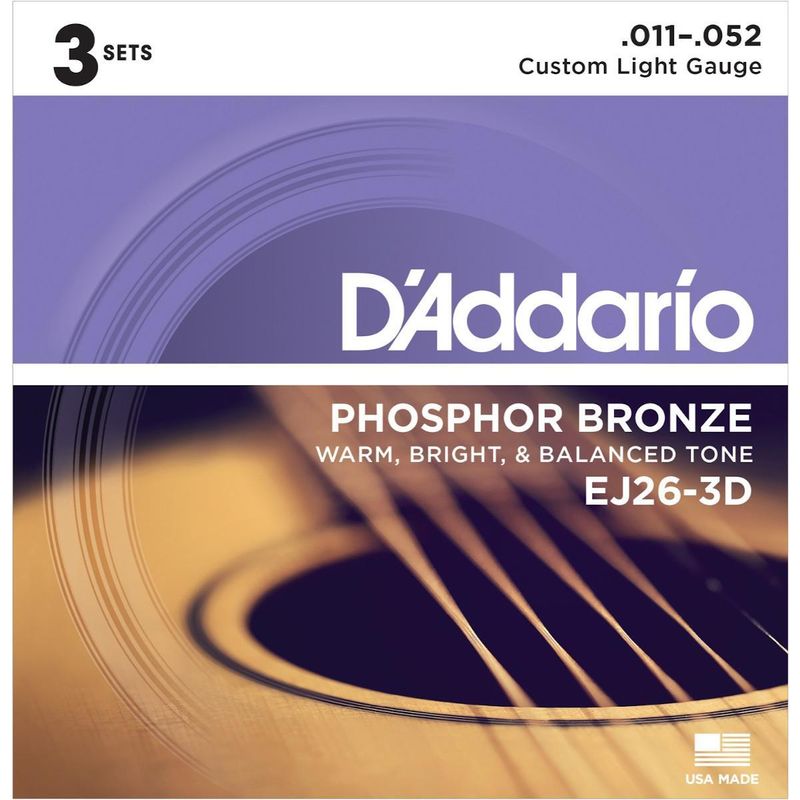D'Addario EJ26-3D gitar stålstrenger Phosphor Bronze