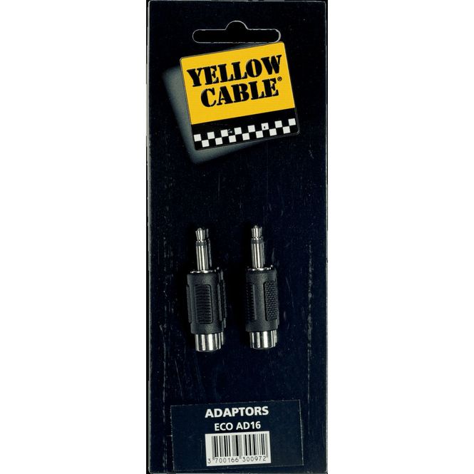 Hovedbilde Yellow Cable AD16 - Minijack hann til RCA hunn adapter, 2 stk