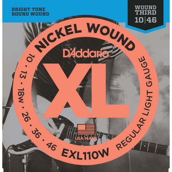 Hovedbilde D'Addario EXL110W Elgitarstrenger, 010-046, wound 3rd