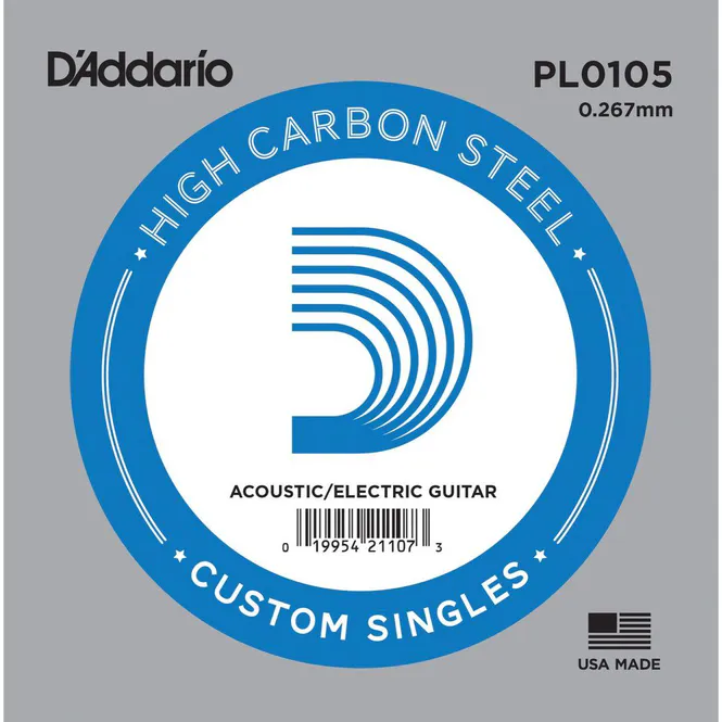 Hovedbilde D'addario PL0105 Enkeltstreng elgitar/akustisk gitar Plain Steel 0105