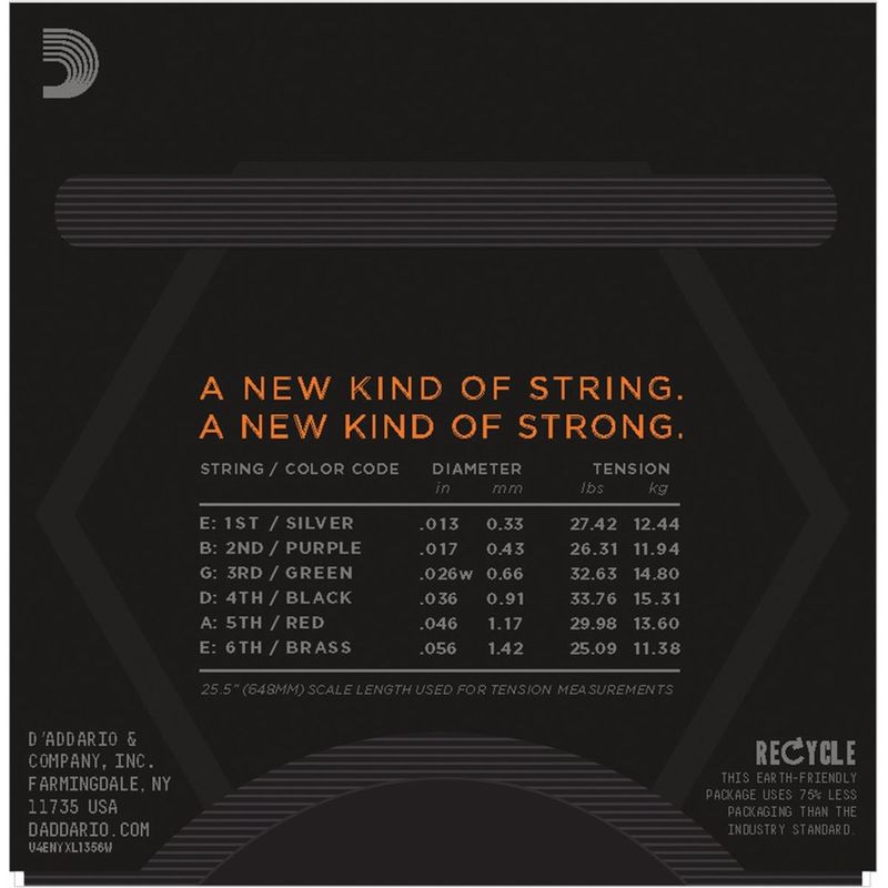 D'addario NYXL1356W Elgitarstrenger 013-056W