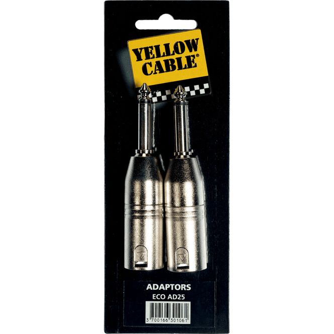 Hovedbilde Yellow Cable AD25 - 1/4 jack hann til XLR hann adapter, 2 stk