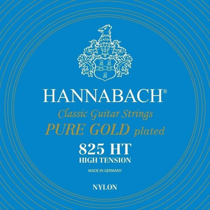 Hannabach 825 HT Strengesett klassisk gitar, gullbelagt, High Tension