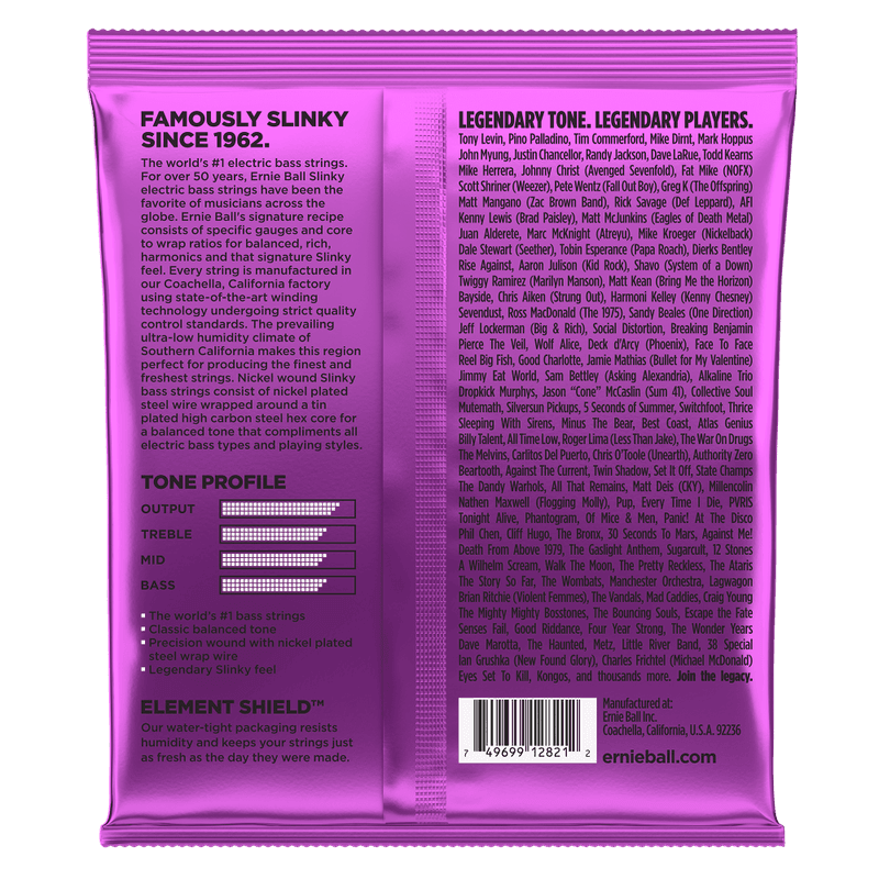 Ernie Ball 2821 Power Slinky strenger elbass 5-strengs, 050-135