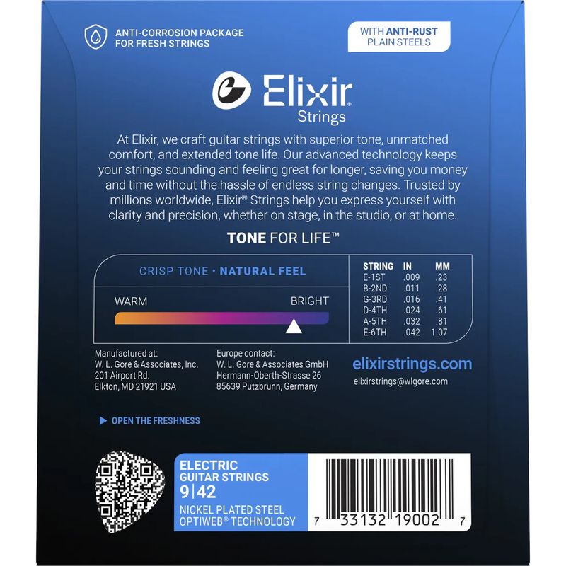Elixir Optiweb Elgitarstrenger 19002, Super Light, 009-042