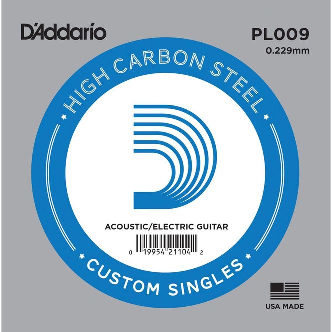Hovedbilde D'addario PL009 Enkeltstreng elgitar/akustisk gitar Plain Steel 009
