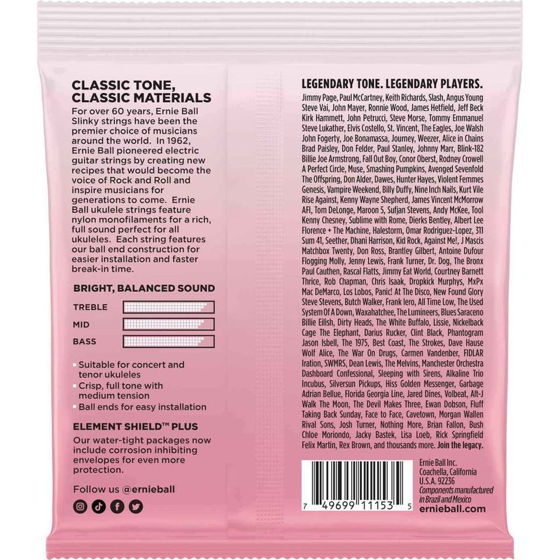 Ernie Ball 2330 Ukulelestrenger, Low G