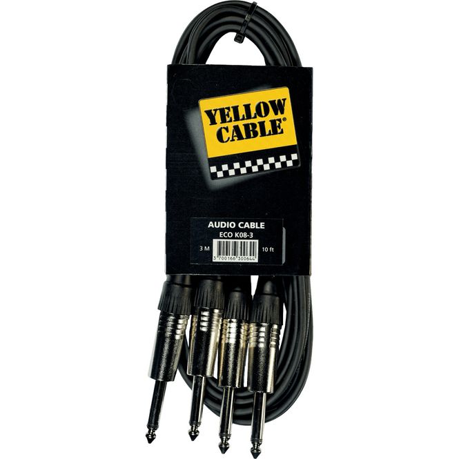 Hovedbilde Yellow Cable K08-3 - 2 x 1/4 jack til 2 x 1/4 jack kabel, 3m