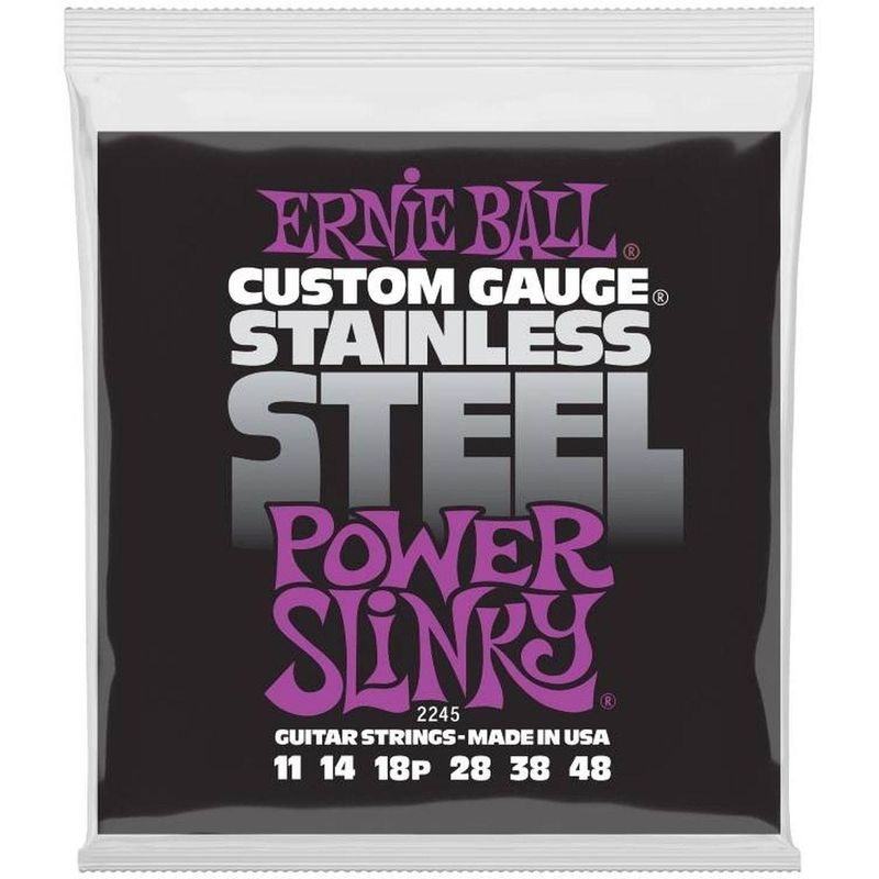 Ernie Ball 2245 Stainless Steel Power Slinky 11-48 elgitarstr.