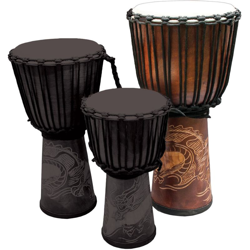 Djembe av mahogni 60 cm, Drage