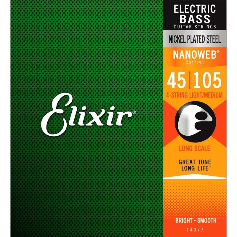 Elixir Nanoweb Elbasstrenger 14077, 4-strengs Long Scale 045-105