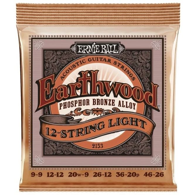 Hovedbilde Ernie Ball 2153 Earthwood Phosphor Bronze 12-strengs 09-46 akustisk gitar