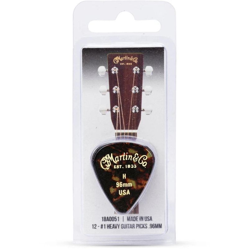 Martin Guitar Pick Tortoise Heavy 0.96, 12-pk
